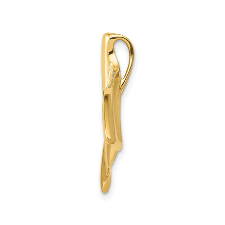 14k Yellow Gold Whale Tail Pendant, Nautical Marine Life Charm, Ocean Spirit Jewelry