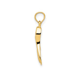14k Yellow Gold Flipper Pendant, Scuba Diving Fin Charm, Nautical Unisex Jewelry