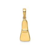 14k Yellow Gold Flipper Pendant, Scuba Diving Fin Charm, Nautical Unisex Jewelry