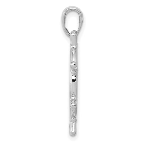 3-D Ships Wheel Charm Pendant in Real 14k White Gold