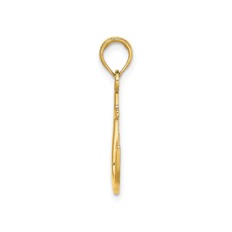 14k Yellow Gold Anchor Pendant, Nautical Maritime Charm, Unisex Spiritual Symbol Jewelry