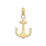 14k Yellow Gold Anchor Pendant, Nautical Maritime Charm, Unisex Spiritual Symbol Jewelry