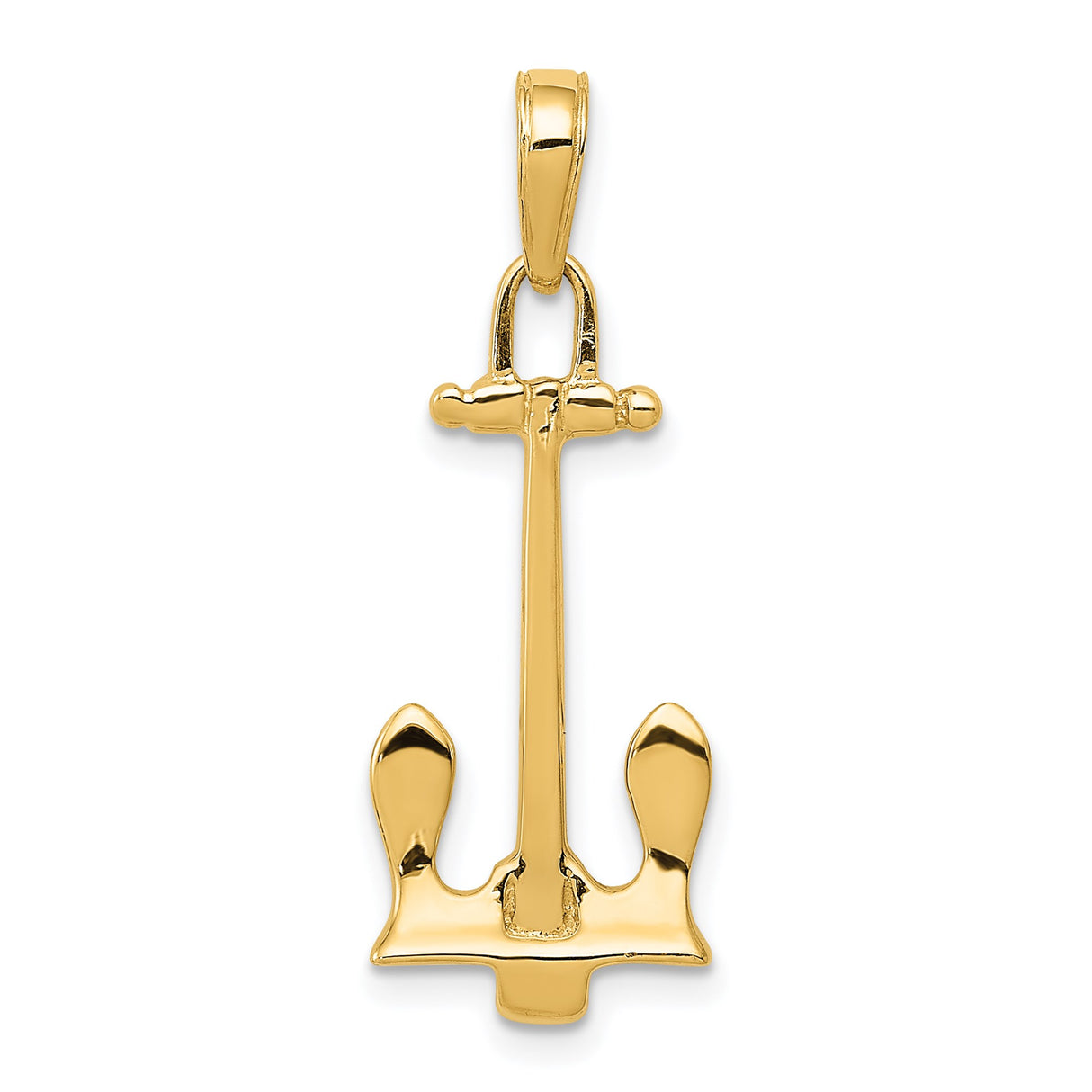 14k Yellow Gold Anchor Pendant, Nautical Symbol of Strength and Hope, Unisex Spiritual Jewelry