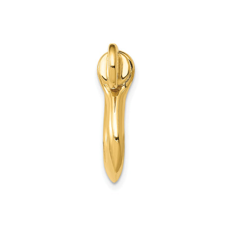 14k Yellow Gold Shackle Pendant with Screw Pin Detail, Nautical Marine Hardware Style for Men