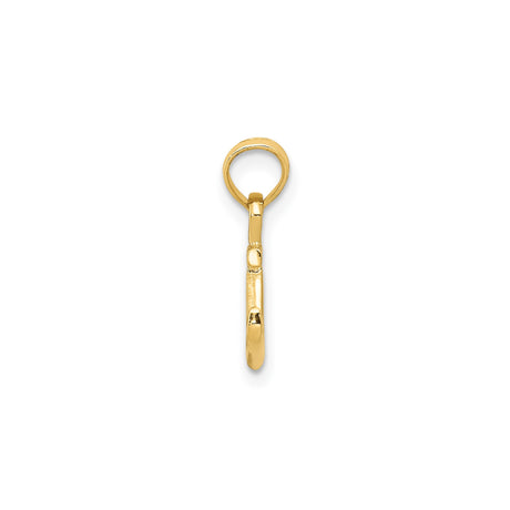 14k Yellow Gold Anchor Pendant, Polished Nautical Charm, Symbol of Faith and Strength, Unisex