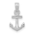 14k White Gold Anchor Pendant, Nautical Faith Symbol for Men or Women