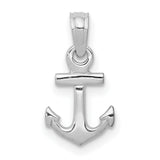 14k White Gold Anchor Pendant, Nautical Faith Symbol for Men or Women