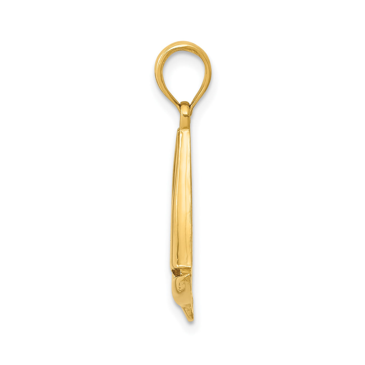 14k Yellow Gold Sailboat Pendant, Polished Nautical Charm, Coastal Theme Jewelry for Women or Unisex