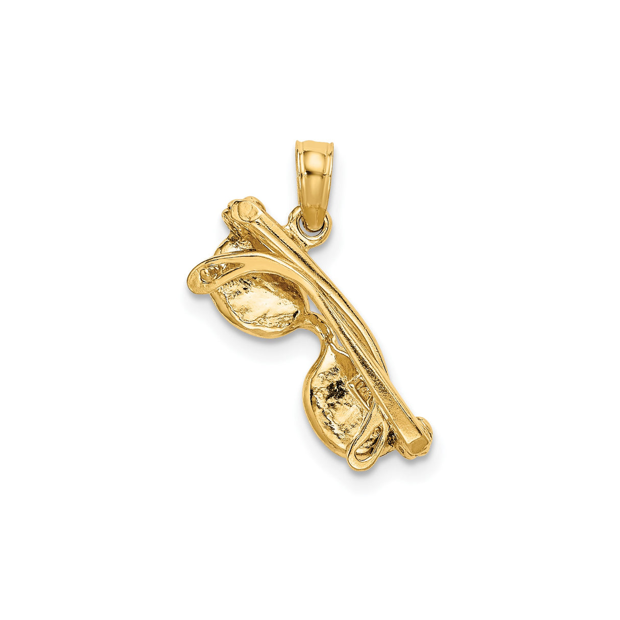 14k Yellow Gold Sunglasses Pendant with Light Blue Enamel Lenses, Movable Coastal Charm