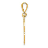 14k Yellow Gold Skull and Crossbones Pendant, Textured Pirate Design, Biker Gothic Style