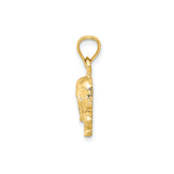 14k Yellow Gold Skull and Crossbones Pendant with Pirate Motif, Gothic Biker Style, Unisex Charm