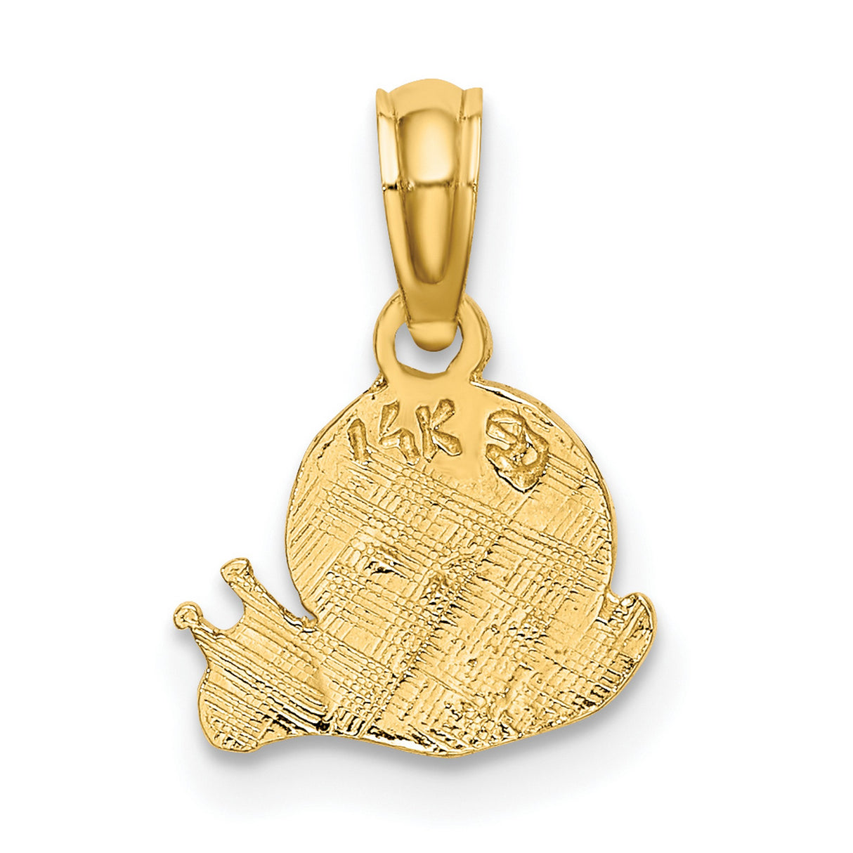 14k Yellow Gold Snail Pendant Charm with Spiral Shell Design for Women or Unisex Wear