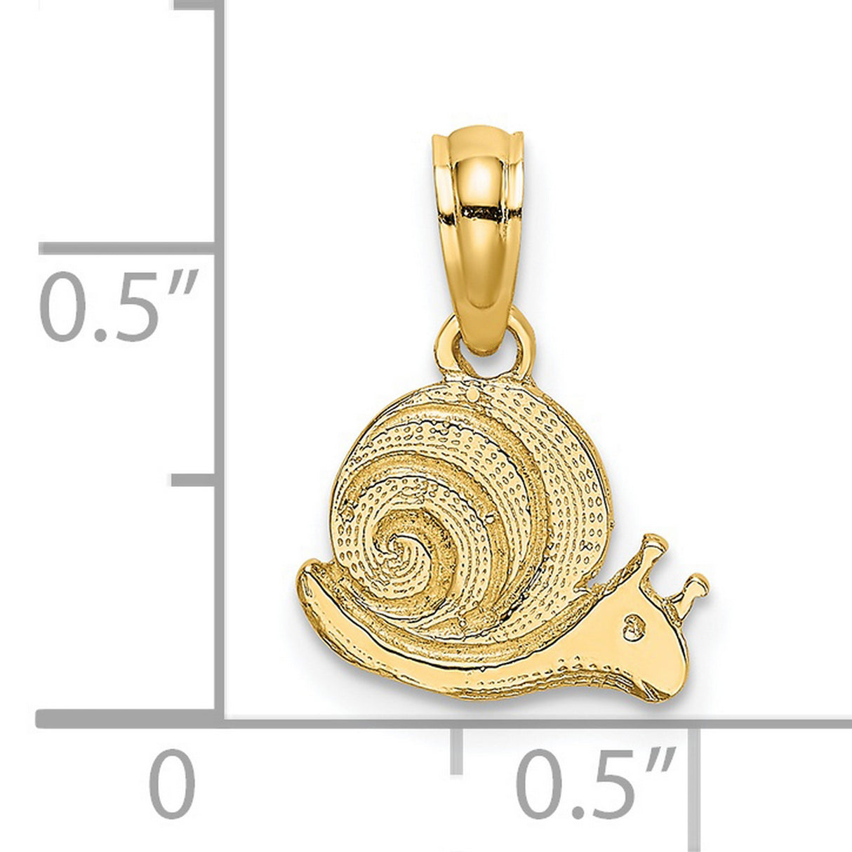 14k Yellow Gold Snail Pendant Charm with Spiral Shell Design for Women or Unisex Wear