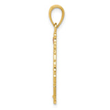 14k Yellow Gold Christmas Wreath Pendant with Red Bow and White Bells