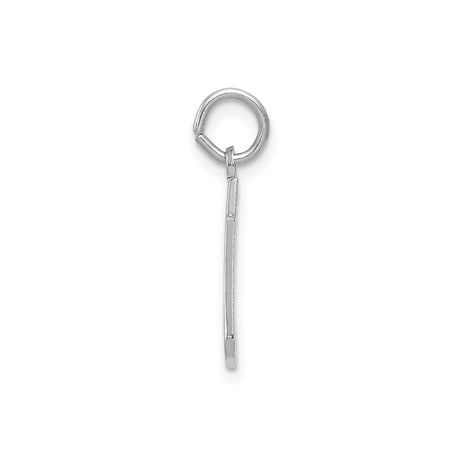14k White Gold Christmas Stocking Pendant with Geometric Texture and Holiday Charm