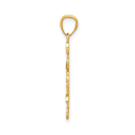 14k Multi-Tone Gold Snowflake Pendant with Rhodium Detailing and Filigree Design
