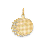 14k Yellow Gold Sun Face Pendant, Flowing Rays Celestial Design, Boho Spiritual Charm