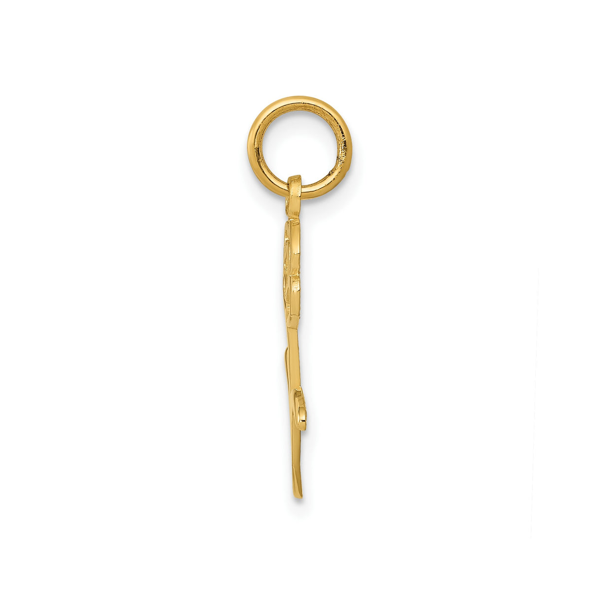 14k Yellow Gold Rose Flower Pendant with Open Design, Delicate Floral Charm for Women