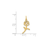 14k Yellow Gold Rose Flower Pendant with Open Design, Delicate Floral Charm for Women