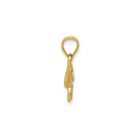 14k Yellow Gold Butterfly Pendant with Filigree Wings, Nature-Inspired Delicate Charm for Women