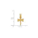 14k Yellow Gold Dragonfly Pendant with Detailed Wings, Nature-Inspired Jewelry for Women
