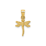 14k Yellow Gold Dragonfly Pendant with Detailed Wings, Nature-Inspired Jewelry for Women