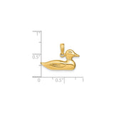 14k Yellow Gold Duck Pendant, Detailed Mallard Charm with Nature Symbolism for Women or Unisex