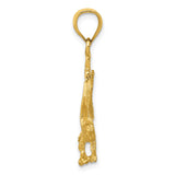 14k Yellow Gold Eagle Pendant with Outstretched Wings, Bold Patriotic Design for Men