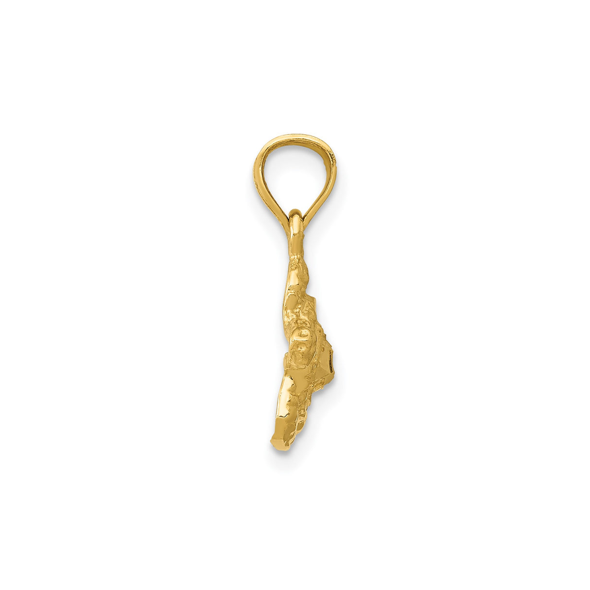 14k Yellow Gold Sea Turtle Pendant, Nautical Ocean Theme Jewelry for Women or Unisex Wear