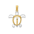 14k Multi-Tone Gold Sea Turtle Pendant, Open Coastal Design, Nature-Inspired Unisex Jewelry