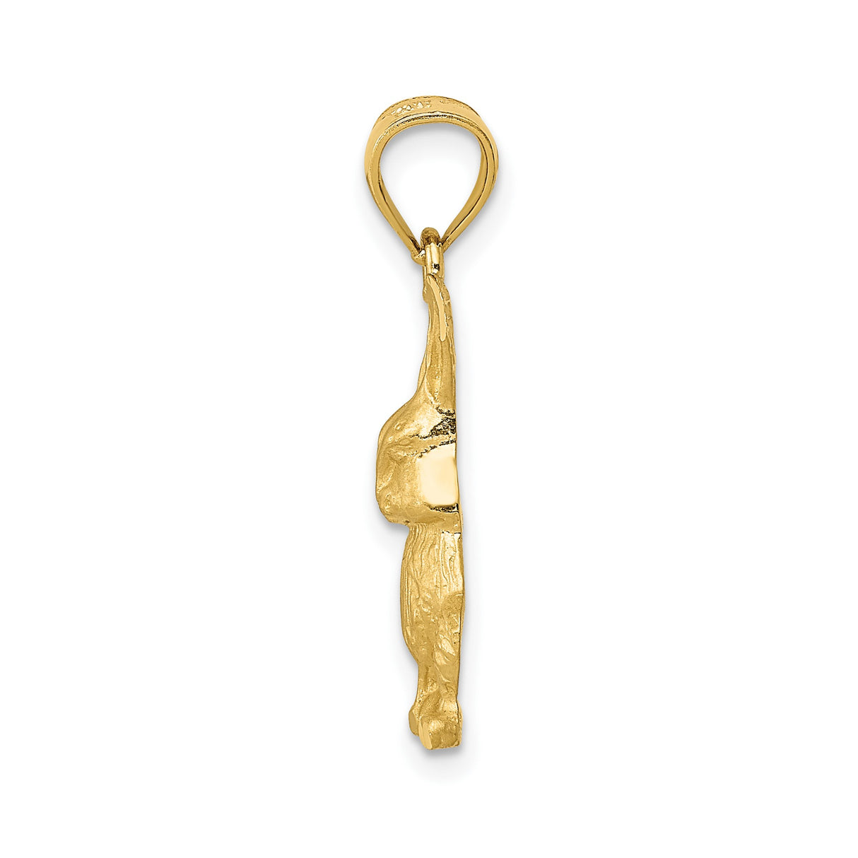14k Yellow Gold Bunny Pendant, Detailed Sitting Rabbit Charm, Nature-Inspired Animal Jewelry
