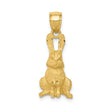14k Yellow Gold Bunny Pendant, Detailed Sitting Rabbit Charm, Nature-Inspired Animal Jewelry