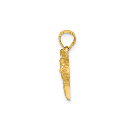 14k Yellow Gold Horse Head Pendant with Bridle Detail, Western Equestrian Style Charm