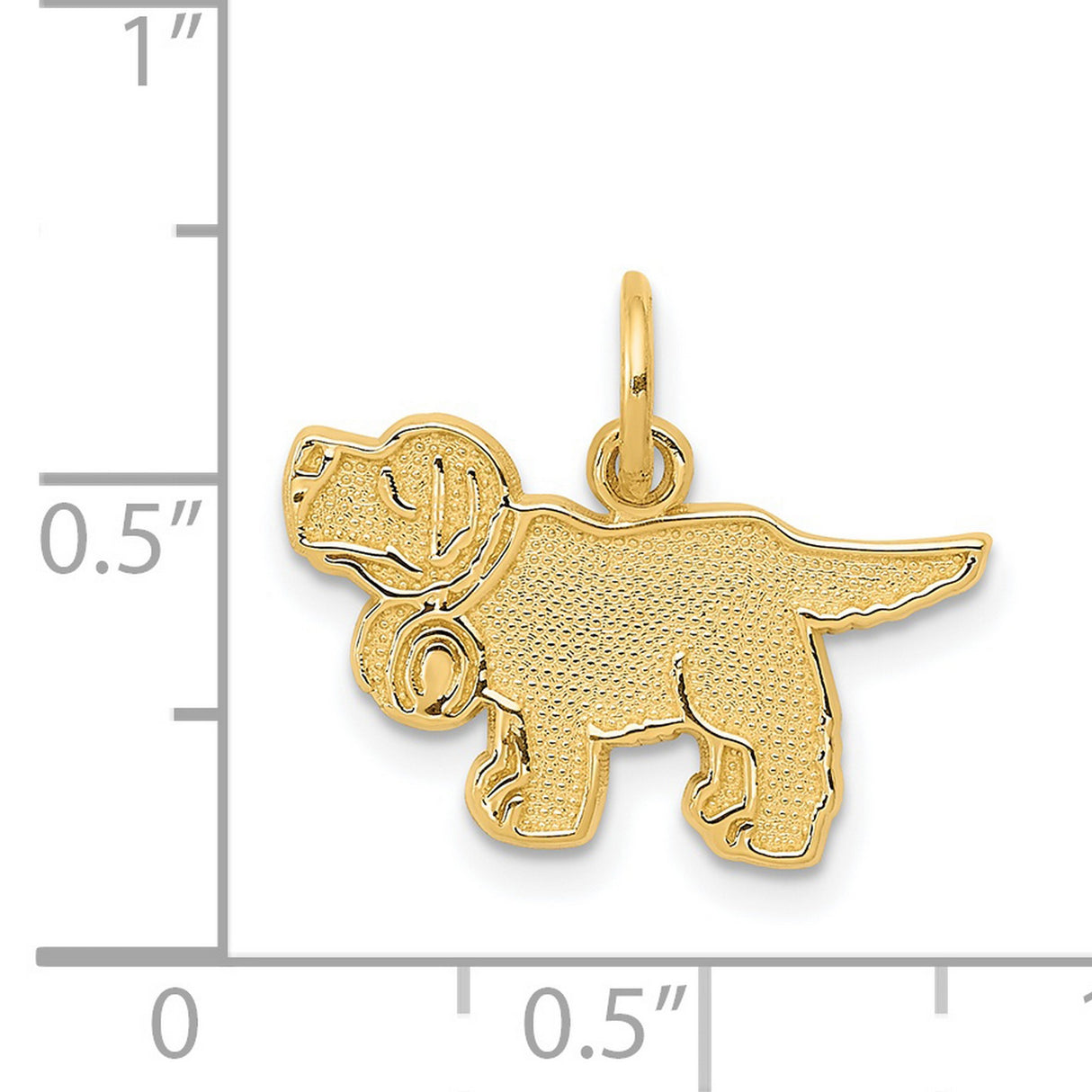 14k Yellow Gold Labrador Retriever Pendant, Textured Dog Charm, Animal Pet Keepsake Jewelry