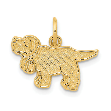 14k Yellow Gold Labrador Retriever Pendant, Textured Dog Charm, Animal Pet Keepsake Jewelry