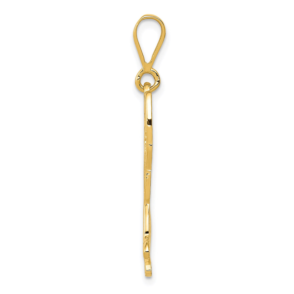 14k Yellow Gold German Shepherd Pendant, Realistic Sitting Dog Charm, Pet Memorial Jewelry