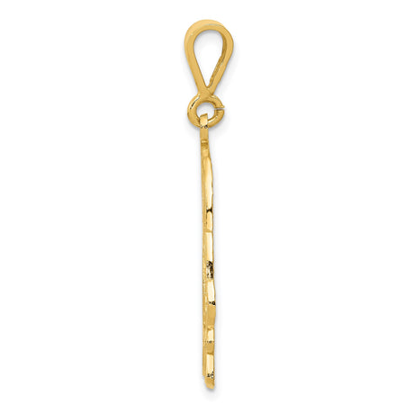 14k Yellow Gold Dog Pendant, Textured Beagle Charm, Pet Memorial Jewelry for Women or Unisex