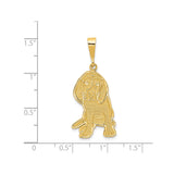 14k Yellow Gold Dog Pendant, Textured Beagle Charm, Pet Memorial Jewelry for Women or Unisex