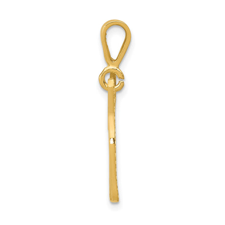 14k Yellow Gold Dog Pendant, Textured Standing Terrier Charm, Animal Memorial Jewelry