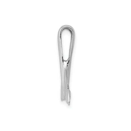 14k White Gold Whale Tail Pendant, Minimalist Nautical Ocean-Inspired Jewelry for Women or Unisex