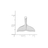 14k White Gold Whale Tail Pendant, Minimalist Nautical Ocean-Inspired Jewelry for Women or Unisex