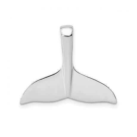 14k White Gold Whale Tail Pendant, Minimalist Nautical Ocean-Inspired Jewelry for Women or Unisex