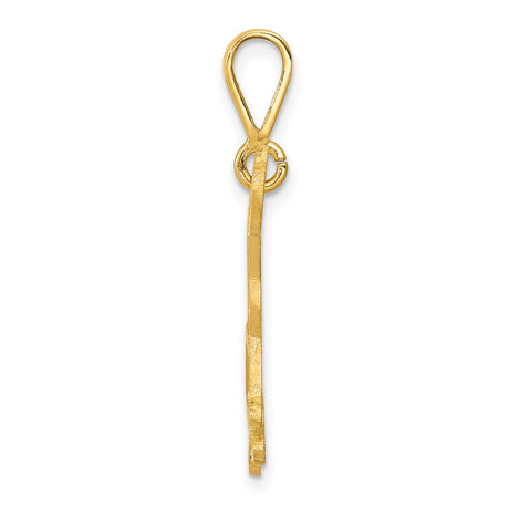 14k Yellow Gold Labrador Retriever Pendant, Textured Dog Silhouette Charm, Unisex Animal Jewelry