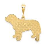 14k Yellow Gold Labrador Retriever Pendant, Textured Dog Silhouette Charm, Unisex Animal Jewelry