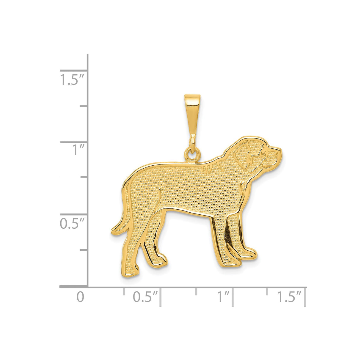 14k Yellow Gold Labrador Retriever Pendant, Detailed Dog Silhouette Charm, Unisex Pet Tribute Jewelry