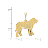14k Yellow Gold Labrador Retriever Pendant, Detailed Dog Silhouette Charm, Unisex Pet Tribute Jewelry