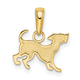 14k Yellow Gold Running Dog Pendant, Detailed Pet Memorial Charm, Animal Jewelry for Women or Unisex Wear