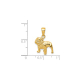 14k Yellow Gold Bulldog Pendant, Sculpted Dog Charm Symbolizing Loyalty and Strength