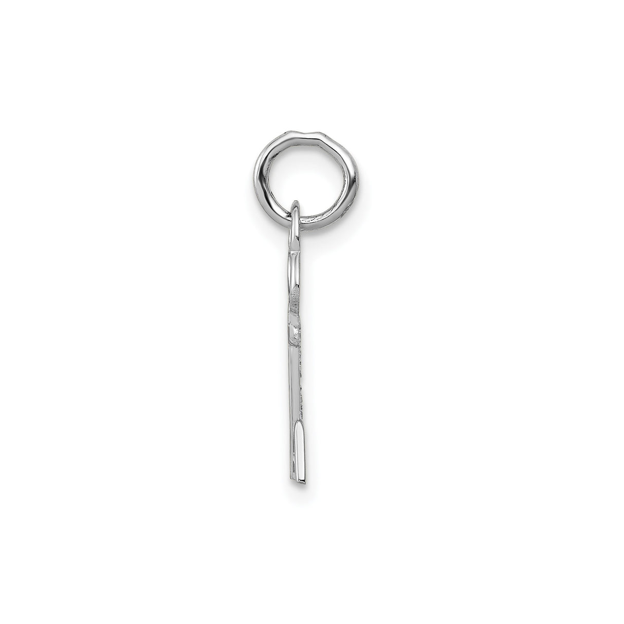 14k White Gold Key Pendant with LA Letters, Urban City Charm for Women or Unisex Wear