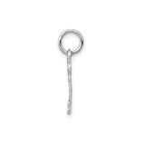 14k White Gold Letter B Key Pendant, Monogram Charm, Minimalist Jewelry for Women or Unisex Wear